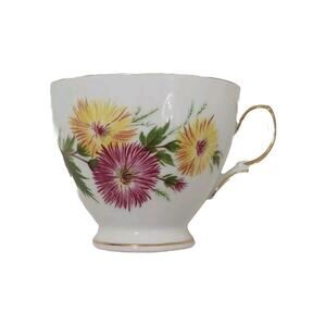 Vintage Royal Vale TEA CUP Pink Yellow Ridgway Bone China England Daisies FLORAL